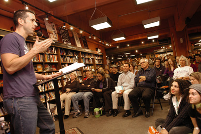 Dan Savage engaged in play.
